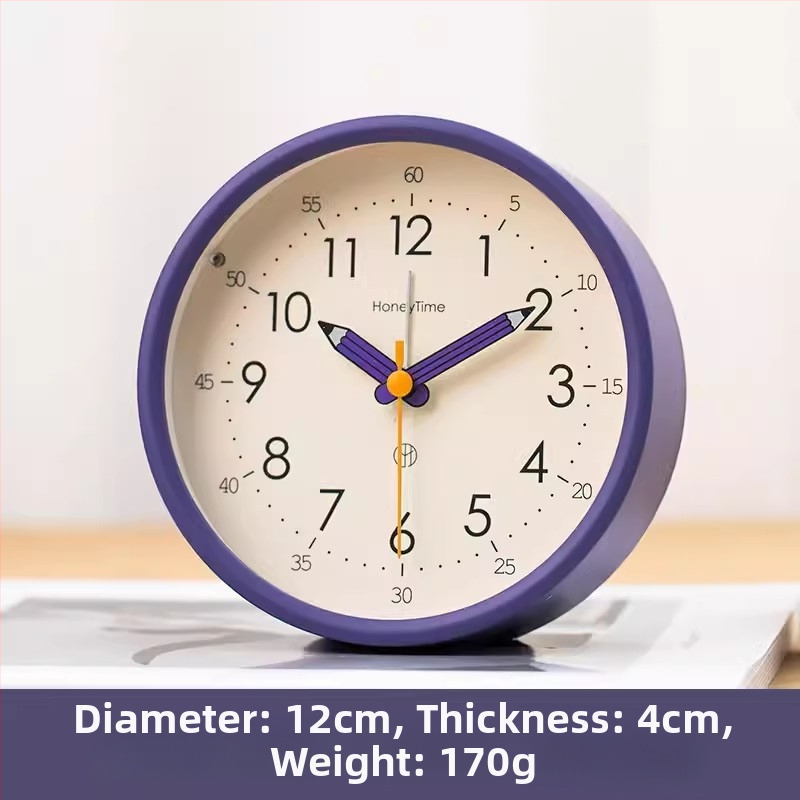 Настолен будилник с аналогов дисплей, плавно движение на секундната стрелка, батерийно захранване и аларма