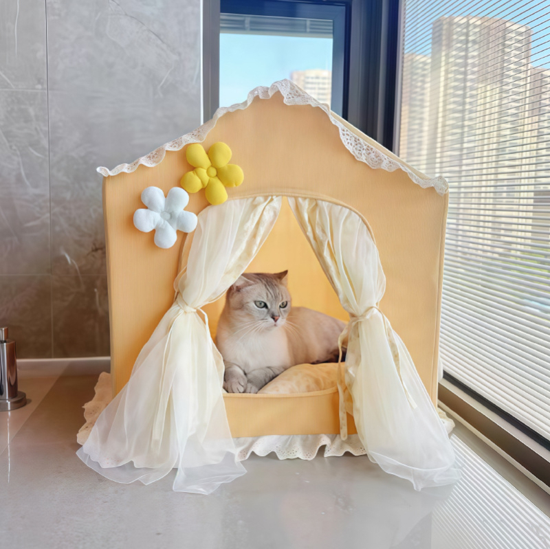 Τέντα για γάτες — Ins στυλ, κλειστή εσωτερική βίλα γάτας, ύφασμα από βελούδο λαγου και Judy corduroy