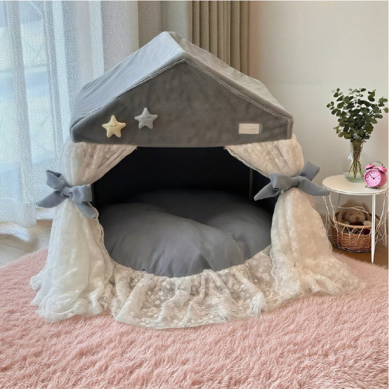 Τέντα για γάτες — Ins στυλ, κλειστή εσωτερική βίλα γάτας, ύφασμα από βελούδο λαγου και Judy corduroy