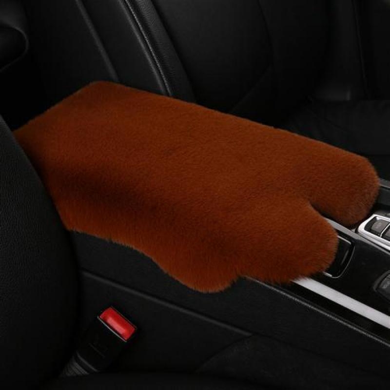 Centralni pokrov za naslon za ruku automobila s plišanim umjetnim krznom, model 06, opća kompatibilnost, marka Hu's Shangpin, težina 0,5