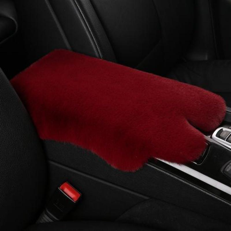 Centralni pokrov za naslon za ruku automobila s plišanim umjetnim krznom, model 06, opća kompatibilnost, marka Hu's Shangpin, težina 0,5