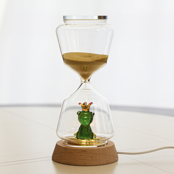 Clepsidră animală – 15 minute, model 3D, sticlă borosilicată suflată, lampă de noapte luminoasă pentru decorul casei