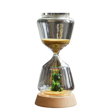 Clepsidră animală – 15 minute, model 3D, sticlă borosilicată suflată, lampă de noapte luminoasă pentru decorul casei
