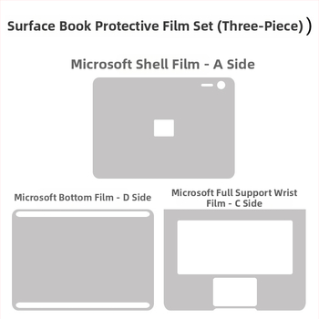 Film de protecție pentru carcasa Microsoft Surface Laptop 6/7 (Material: PVC; Model: surface laptop6/7; Tip film: shell film; Metodă de prelucrare: Machining; Proprietăți ale filmului: impermeabil, rezistent la zgârieturi, antiamprentă)