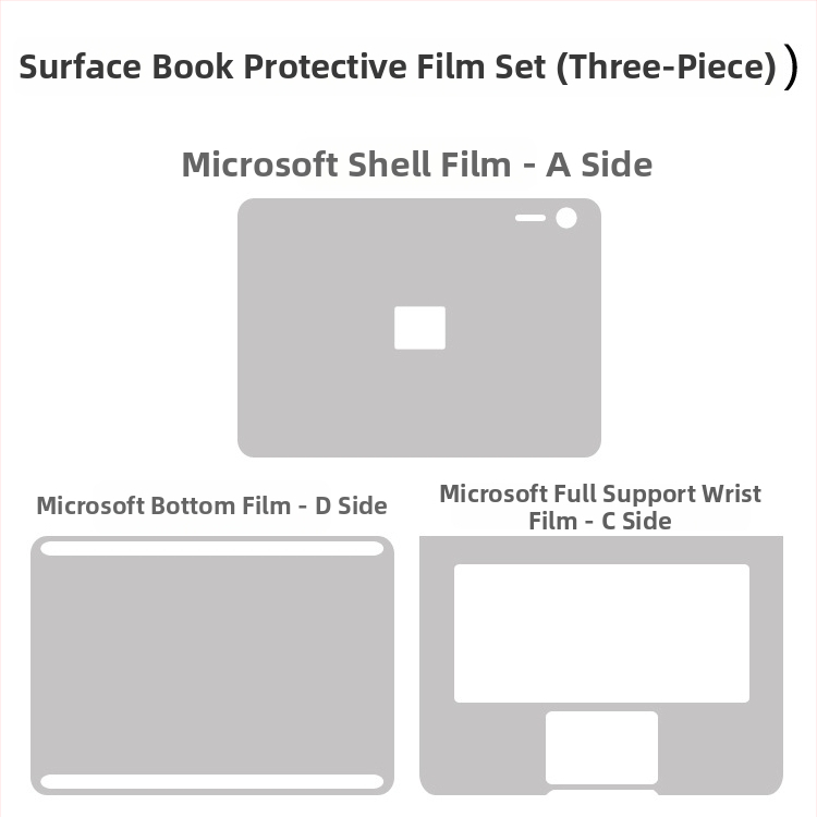 Ochranný filmový obal pre Microsoft Surface Laptop 6/7 (Materiál: PVC; Model: surface laptop6/7; Typ filmu: shell film; Spracovanie: Machining; Vlastnosti filmu: vodotesný, odolný voči škrabaniu, proti odtlačkom prstov)