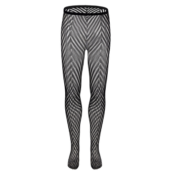 Muške prozračne mrežaste bodstockings s nogama, tanki najlon, geometrijski uzorak, duljina čarapa, sexy