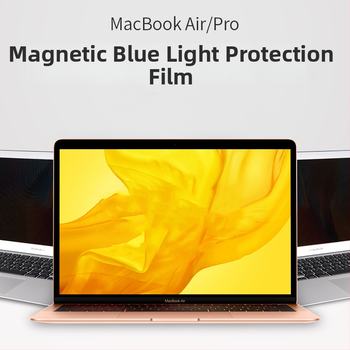 PET kijelzővédő fólia MacBook Pro 13 és MacBook Air számára, anti-kékfény, mágneses rögzítés