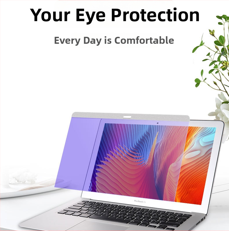 PET kijelzővédő fólia MacBook Pro 13 és MacBook Air számára, anti-kékfény, mágneses rögzítés