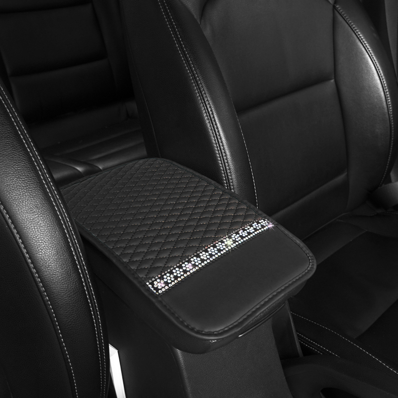 Kožni naslon za ruku automobila s quilted uzorkom i šarenim snježnim dijamantima, univerzalno za sve sezone; Materijal: koža; Podrijetlo: Zhejiang; Marka: Lu Jason; Pogodni modeli: General; Prilagodba: Ne