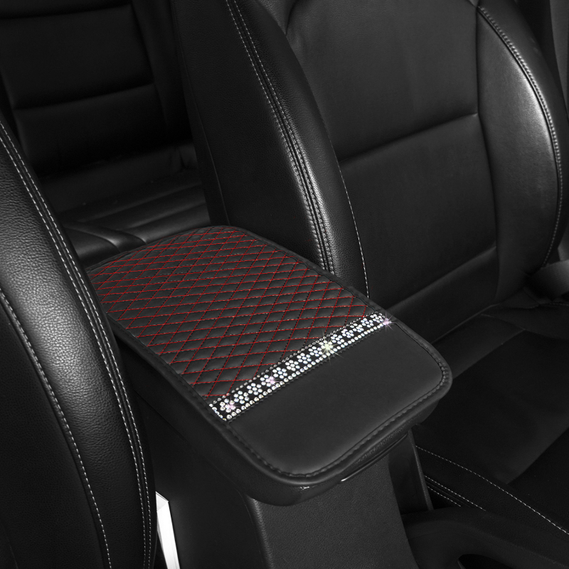 Kožni naslon za ruku automobila s quilted uzorkom i šarenim snježnim dijamantima, univerzalno za sve sezone; Materijal: koža; Podrijetlo: Zhejiang; Marka: Lu Jason; Pogodni modeli: General; Prilagodba: Ne