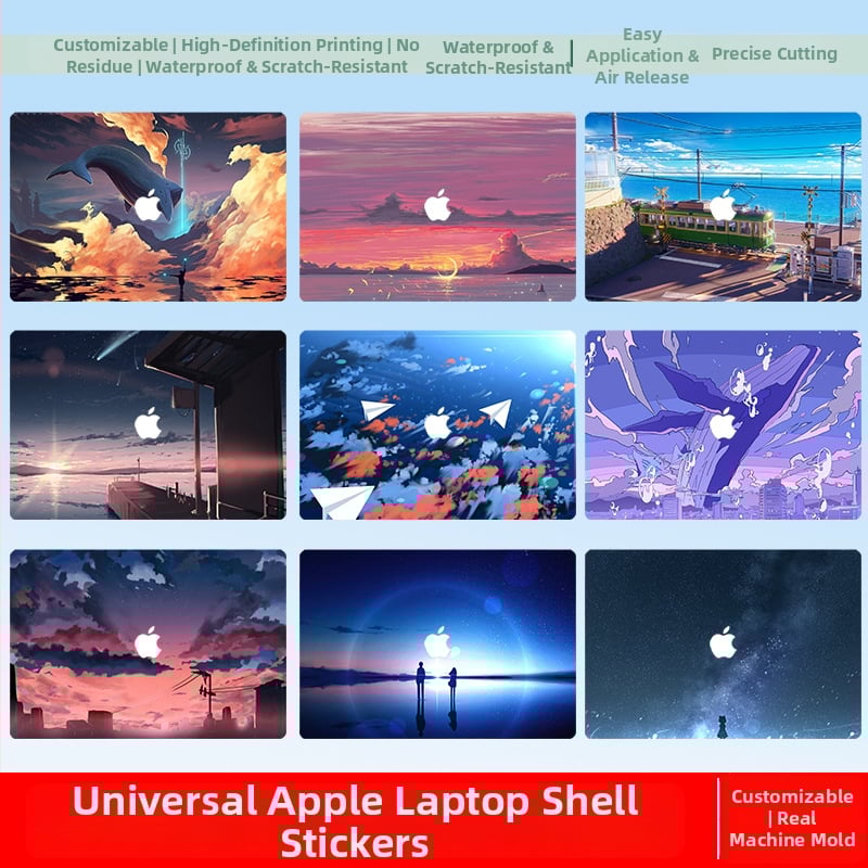 Film na obal MacBook – PVC notebook skin, značka Pimo, univerzálne pre hlavné modely notebookov, balenie obsahuje film a návod, bez strihania, opätovné lepenie bez zvyškov