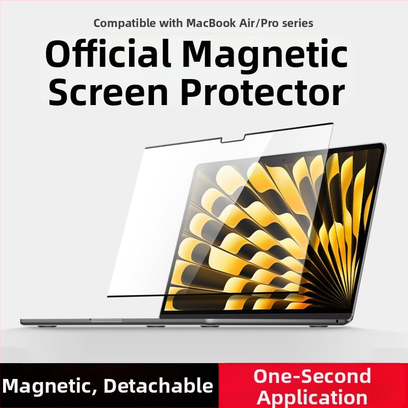 MacBook mágneses képernyővédő film, PET anyag német importtal, gépi megmunkálás, szerszámkészlet a csomagban, kompatibil MacBookkal