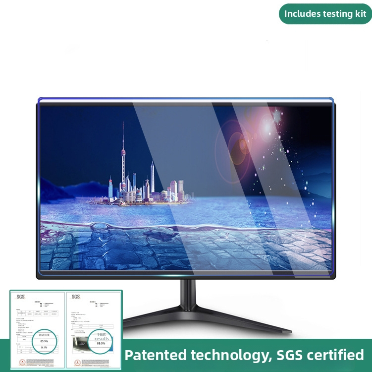 Monitor kijelzővédő fólia és izolációs panel – kékfény elleni, UV-elleni védelem, HD szemvédelme; akril lemez; kompatibilis laptopokkal és asztali számítógépekkel