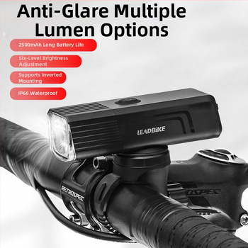 Leadbike LD88 предна светлина за велосипеди за планински и шосейни велосипеди, с въртяща се леща и възможност за монтаж