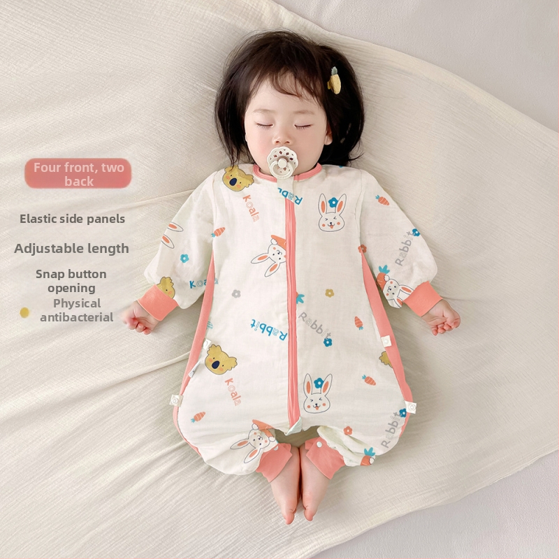Dječji spavaći vreć za bebe od pamučne gaze, za sve sezone, unisex, s odijeljenim nogama, antibakterijski, Klasa A