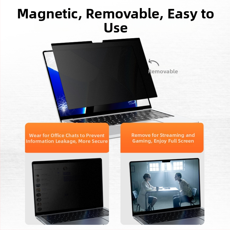 MacBook Pro és MacBook Air számára adatvédelmi képernyővédő fólia (PVC, képernyőfilm, kompatibil MacBook Pro és MacBook Air)