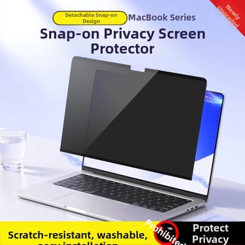 Protecție pentru ecran pentru Apple MacBook Air M4/M5 – Snap-on, Anti-Blue Light, Anti-Peep, Acoperire PET/PVC
