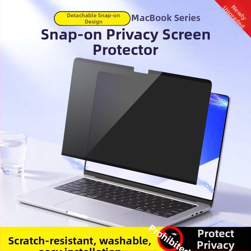 Protecție pentru ecran pentru Apple MacBook Air M4/M5 – Snap-on, Anti-Blue Light, Anti-Peep, Acoperire PET/PVC