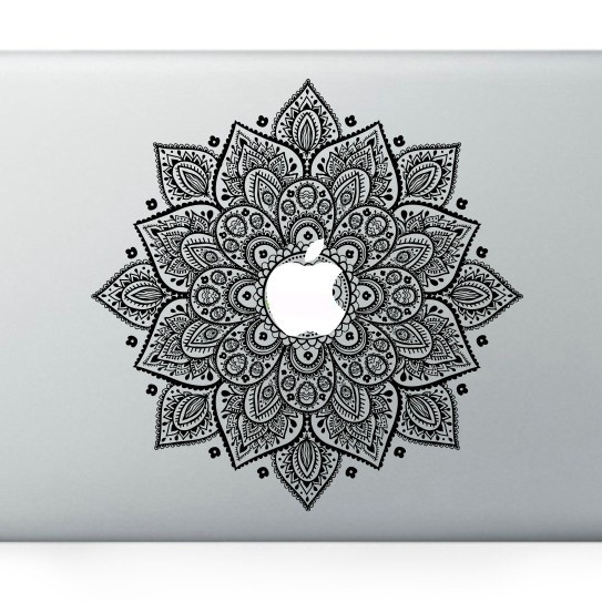 MacBook Pro és MacBook Air matricák – 3D domborított körvirág dizájn, PVC shell film, MB-color