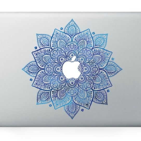 MacBook Pro és MacBook Air matricák – 3D domborított körvirág dizájn, PVC shell film, MB-color