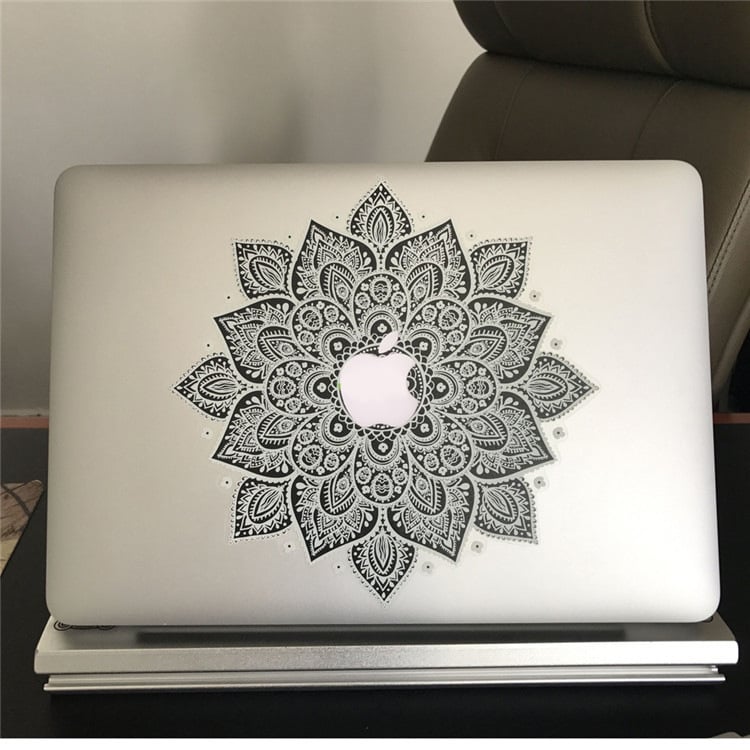 MacBook Pro és MacBook Air matricák – 3D domborított körvirág dizájn, PVC shell film, MB-color