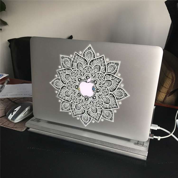 MacBook Pro és MacBook Air matricák – 3D domborított körvirág dizájn, PVC shell film, MB-color