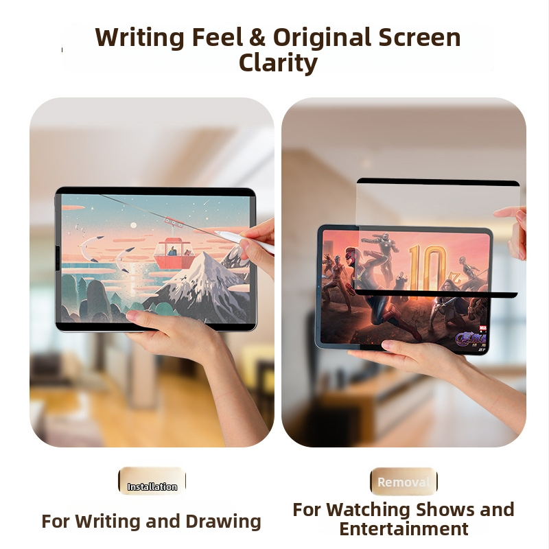 Predná ochranná fólia pre iPad – matný povrch, proti odtlačkom prstov, magnetické upevnenie, podpora písania/kreslenia, kompatibilné s iPad 9, Pro 11, Air 6