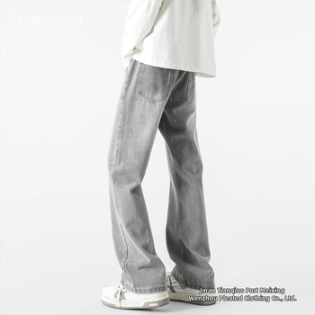 Jeans cu stil vintage, croială dreaptă, croială lejeră, talie medie, fermoar