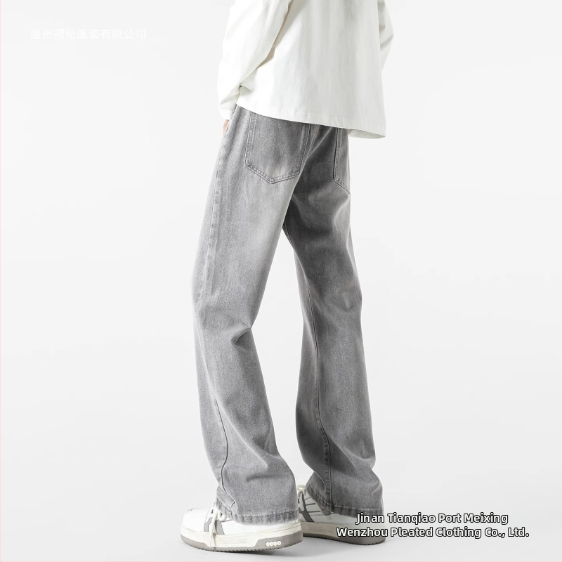 Jeans cu stil vintage, croială dreaptă, croială lejeră, talie medie, fermoar