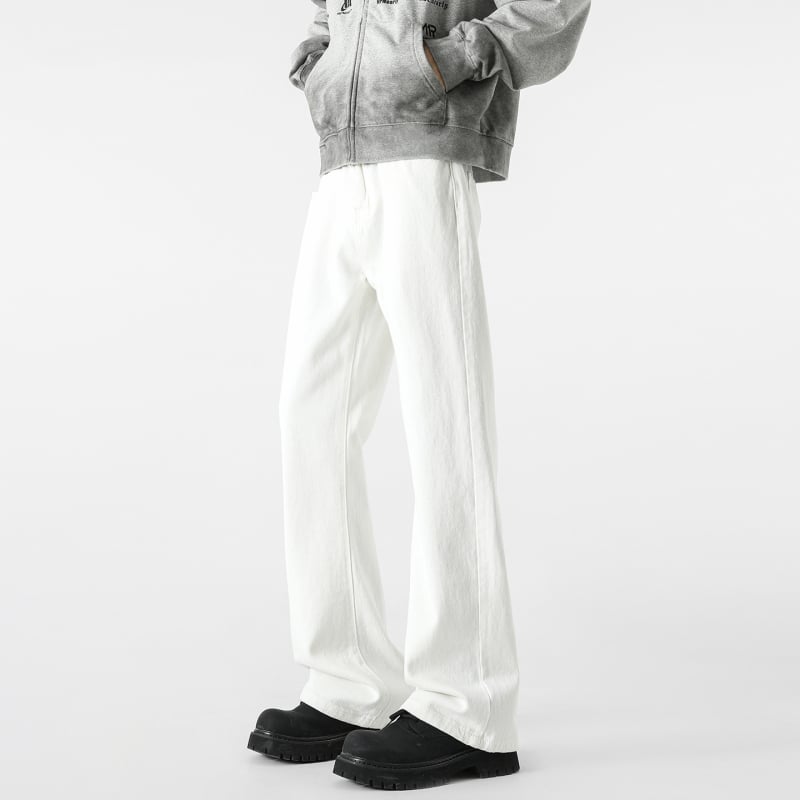 Jeans cu stil vintage, croială dreaptă, croială lejeră, talie medie, fermoar