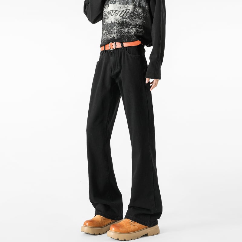 Jeans cu stil vintage, croială dreaptă, croială lejeră, talie medie, fermoar