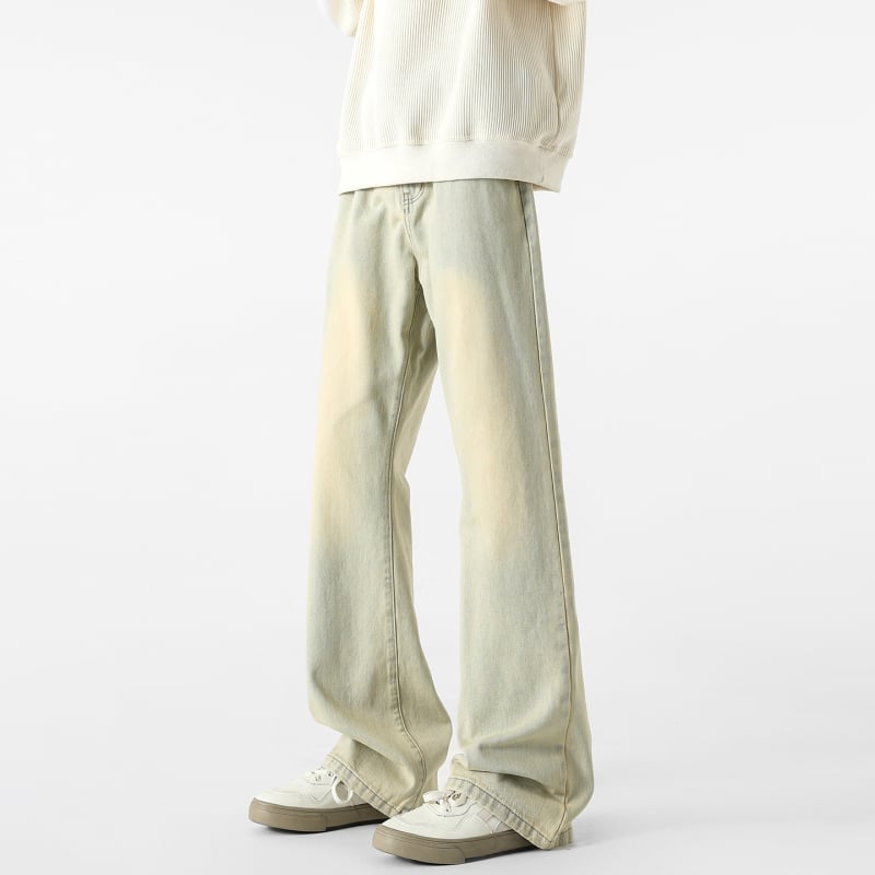 Jeans cu stil vintage, croială dreaptă, croială lejeră, talie medie, fermoar