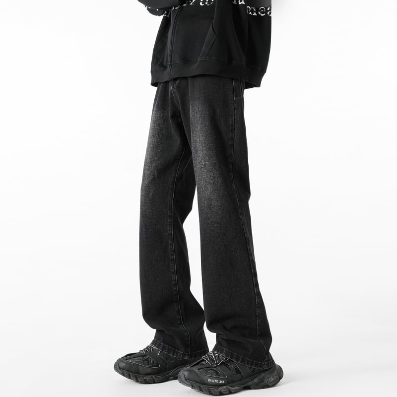 Jeans cu stil vintage, croială dreaptă, croială lejeră, talie medie, fermoar