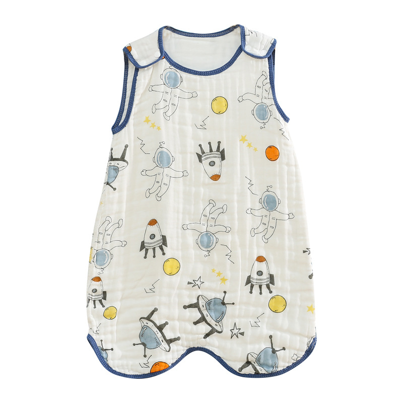 Spavaća vreća-vest za bebe: gaze tkanina i gaze punilo, crtani motiv, odvodi vlagu, za djecu od 1 do 3 godine