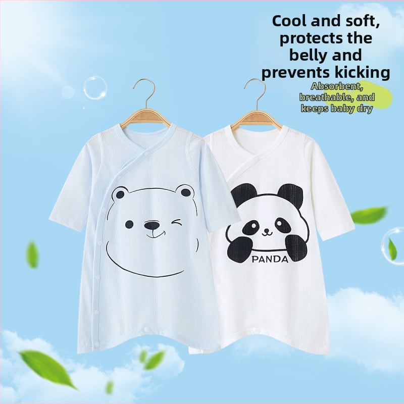 Детски памучен гащеризон за сън с животински карикатурен принт, дълъг ръкав, унисекс, за деца 1–3 години