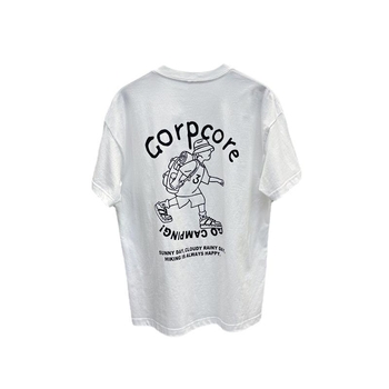 Muški pamučni kratkih rukava T-shirt s kružnim izrezom, otisak karikature, široka silueta, pulover stil