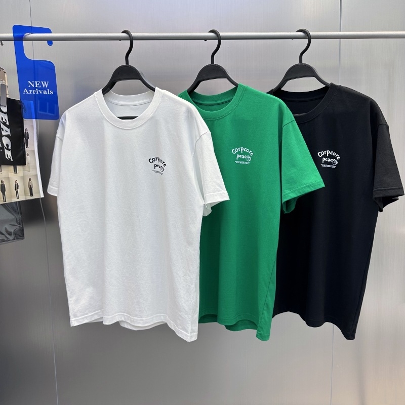 Muški pamučni kratkih rukava T-shirt s kružnim izrezom, otisak karikature, široka silueta, pulover stil