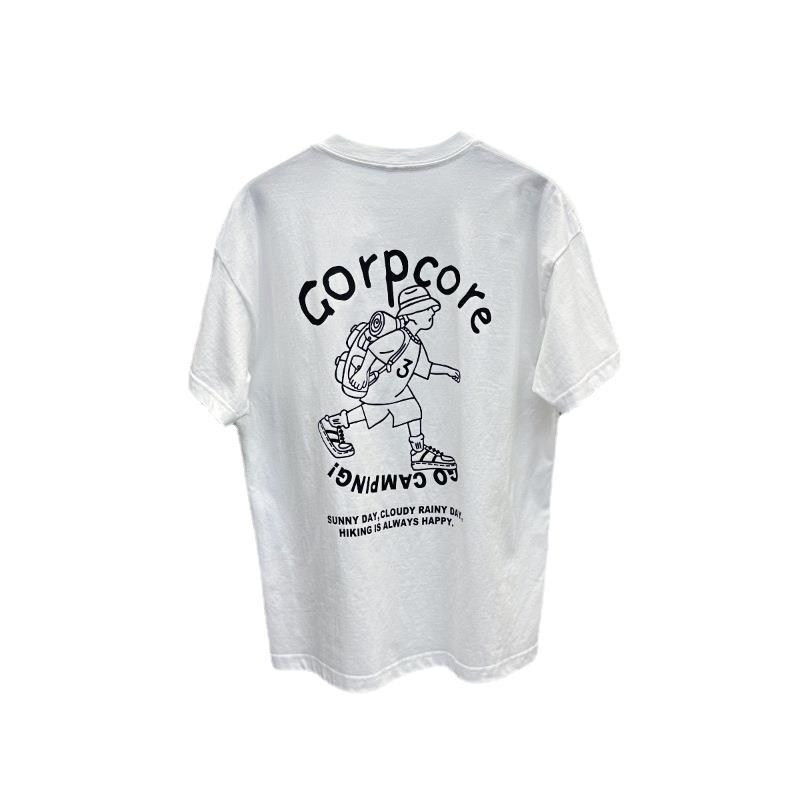 Muški pamučni kratkih rukava T-shirt s kružnim izrezom, otisak karikature, široka silueta, pulover stil
