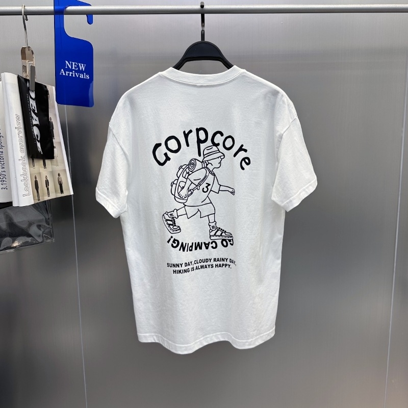 Muški pamučni kratkih rukava T-shirt s kružnim izrezom, otisak karikature, široka silueta, pulover stil