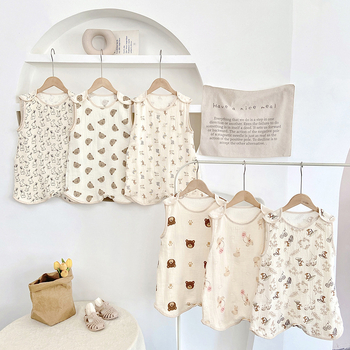 Spavaća vreća za djecu, pamuk, podstava i punilo 100% pamuk, bez rukava, tanak, crtani uzorak