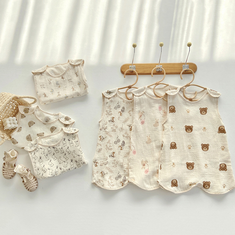 Spavaća vreća za djecu, pamuk, podstava i punilo 100% pamuk, bez rukava, tanak, crtani uzorak