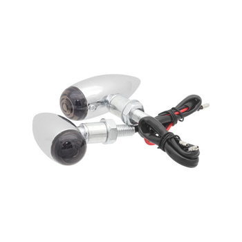 Semnal de direcție pentru motocicletă, formă glonț, model JH-8, metal, bec, 12 V, pentru toate motocicletele