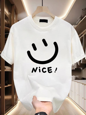 Muška kratka majica s karikaturističkim printom, slobodan kroj, kratki rukavi, okrugli izrez (96%+ pamuk; 220 g; ljeto)