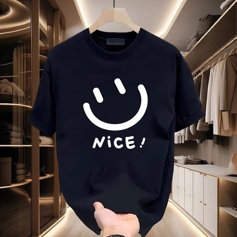 Muška kratka majica s karikaturističkim printom, slobodan kroj, kratki rukavi, okrugli izrez (96%+ pamuk; 220 g; ljeto)