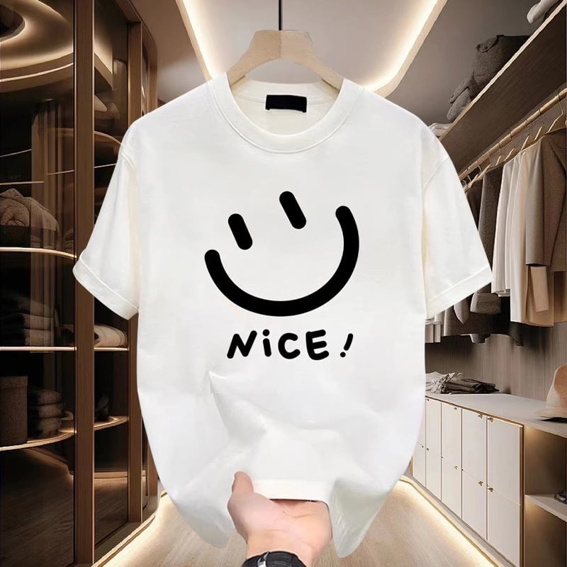 Muška kratka majica s karikaturističkim printom, slobodan kroj, kratki rukavi, okrugli izrez (96%+ pamuk; 220 g; ljeto)