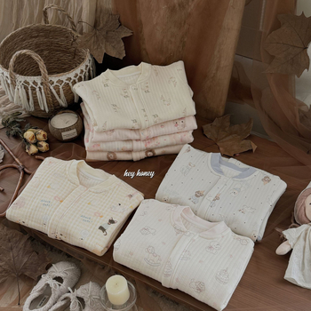 Hey Honey детски памучен спален чувал, корейски стил, 100% памук, за деца 3–8 г