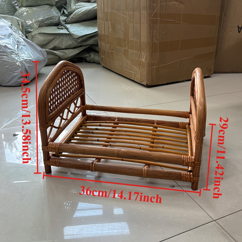 Pozadie stojan – ručne tkaný ratánový posteľný rekvizit, vintage retro pozadie pre fotografovanie oblečenia (Materiál: bambusové tkané drevo; Hmotnosť: 1,5 kg; Použitie: Fotografia oblečenia)