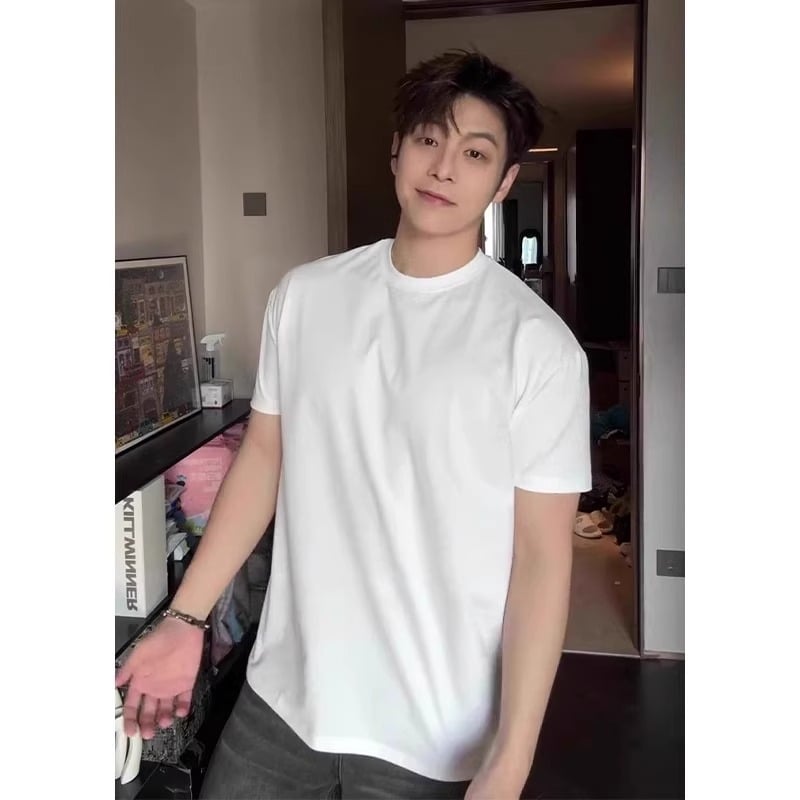 Muški pamuk T‑shirt, uski kroj, kratke rukave, ljeto, 100% pamuk