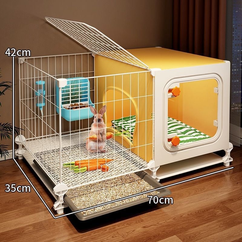Πλαστικό κλουβί για κουνέλια με τουαλέτα, κατάλληλο για ινδικά χοιρίδια, για εσωτερική χρήση