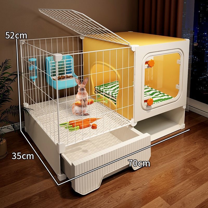 Πλαστικό κλουβί για κουνέλια με τουαλέτα, κατάλληλο για ινδικά χοιρίδια, για εσωτερική χρήση